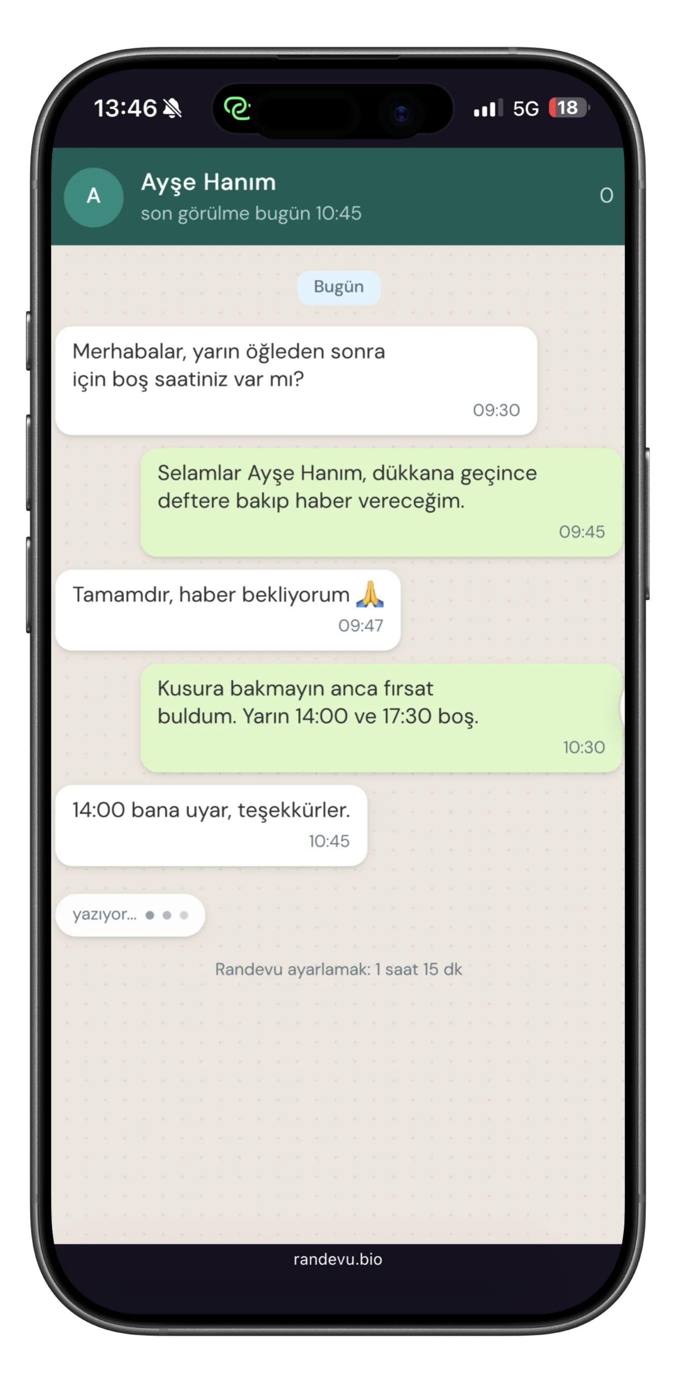 WhatsApp konuşması